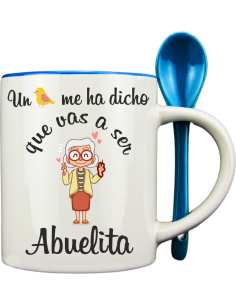 Taza con cucharilla azul 2