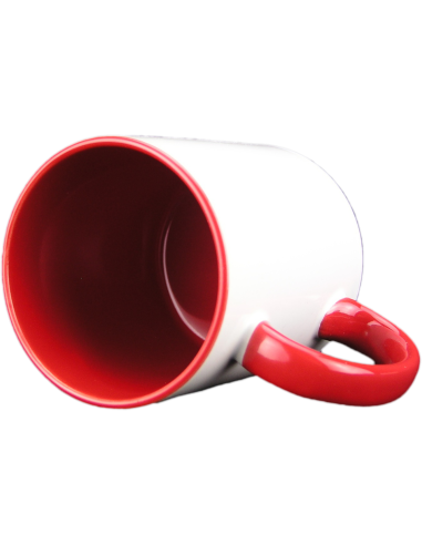 Taza blanca con interior y asa de color personalizada, fotoregalo, regalo personalizado, taza con foto