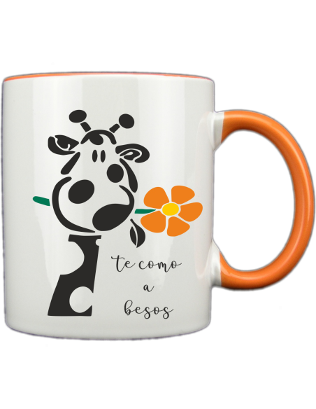 Taza blanca con interior y asa de color personalizada, fotoregalo, regalo personalizado, taza con foto