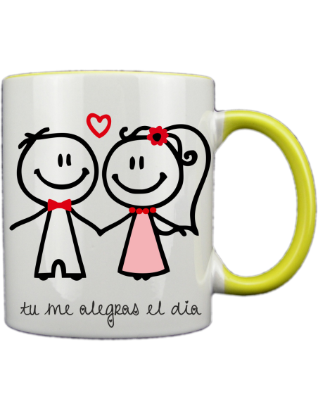 Taza blanca con interior y asa de color personalizada, fotoregalo, regalo personalizado, taza con foto